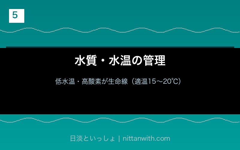 アユの水質・水温管理（適温15〜20℃）