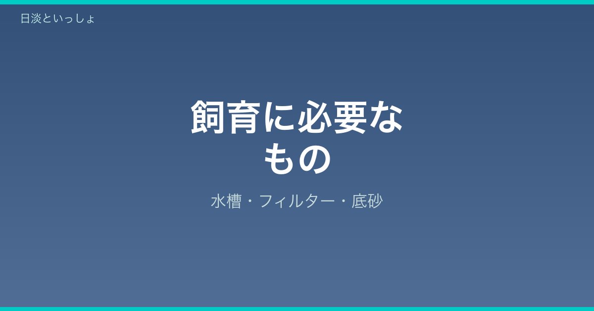 カワニナ飼育に必要なもの