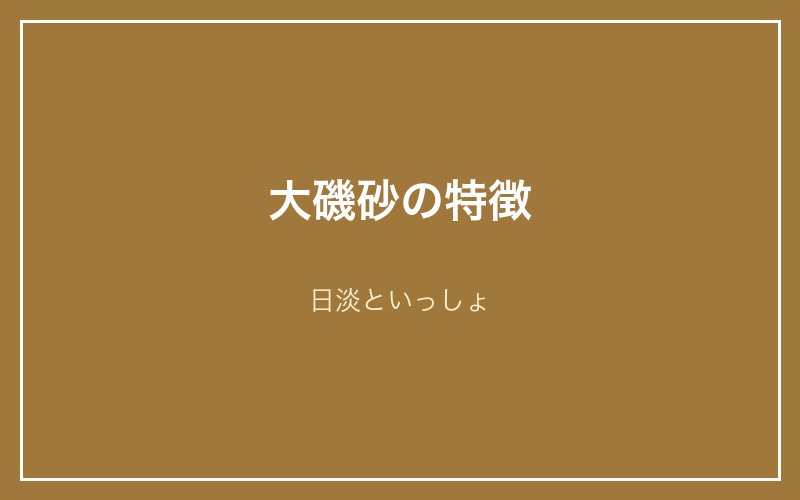 大磯砂の特徴