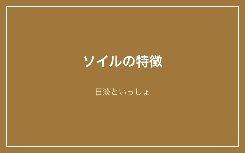 ソイルの特徴