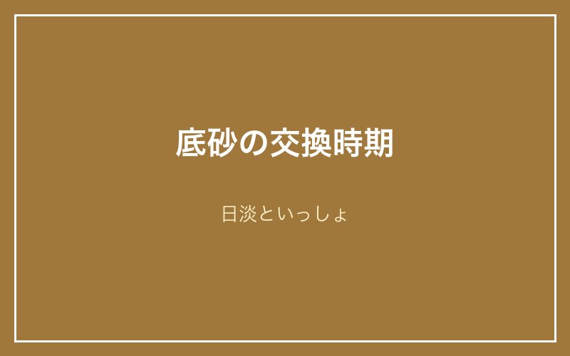 底砂の交換時期