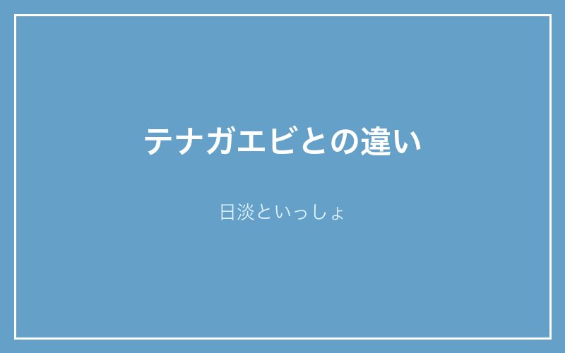 テナガエビとスジエビの違い