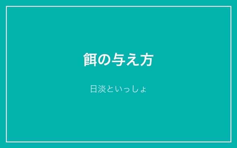 餌の与え方