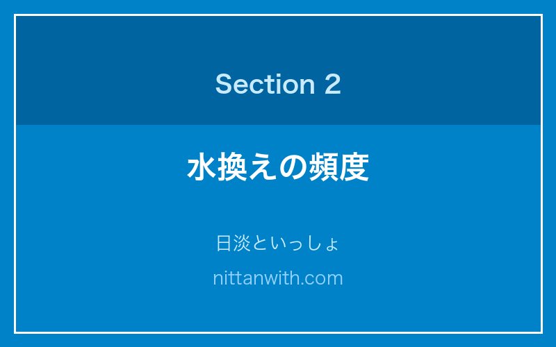 水換えの頻度 - 日淡といっしょ