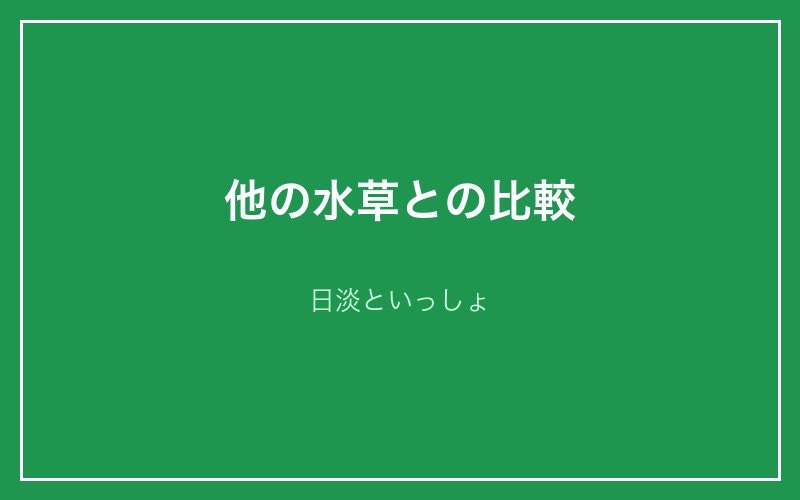 他の水草との比較 - 日淡といっしょ