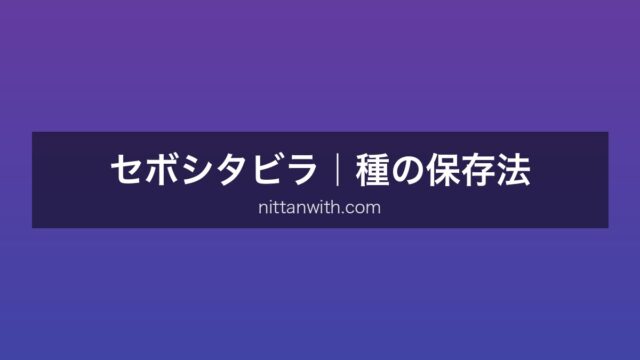 セボシタビラ保全解説