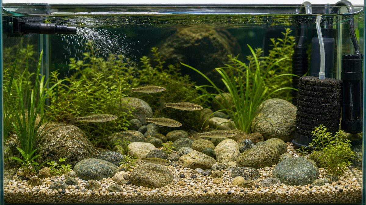 アブラハヤの飼育に必要なものの要点をまとめた淡水魚飼育インフォグラフィック