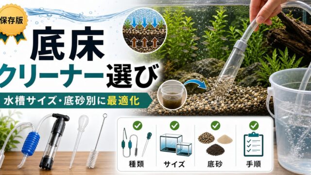 底床クリーナーツール完全ガイド｜プロホース以外の選択肢の要点を伝える淡水魚記事アイキャッチ画像