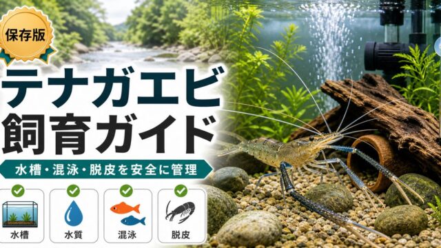 大型エビ・テナガエビの飼育完全ガイド｜日本固有の大型エビを楽しむの要点を伝える淡水魚記事アイキャッチ画像