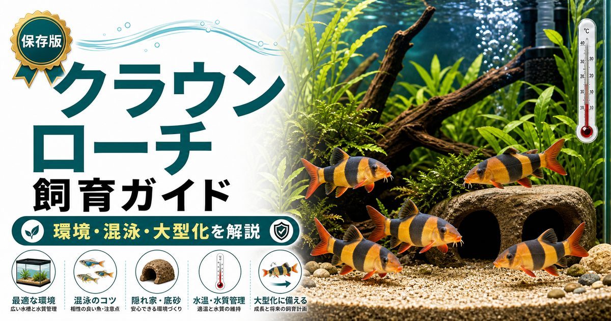 クラウンローチ飼育ガイドの要点を伝える淡水魚記事アイキャッチ画像