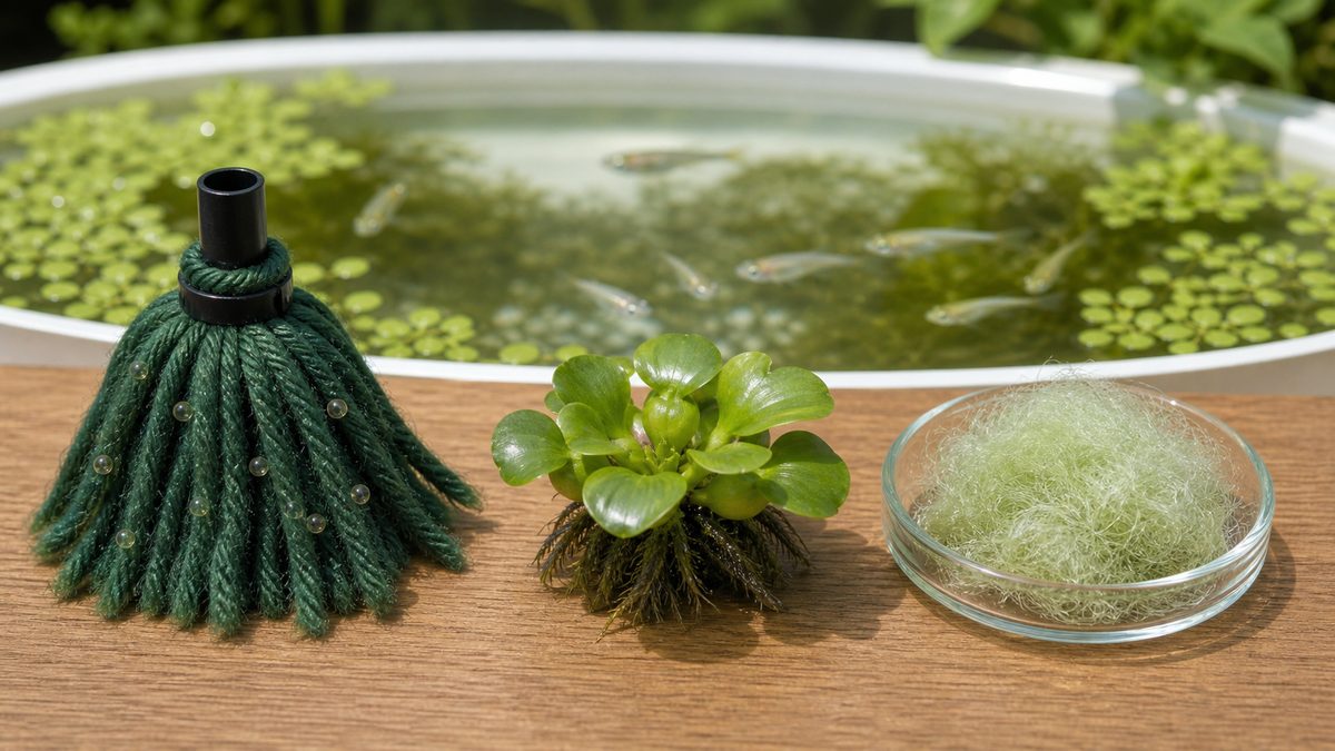 産卵床の種類と特徴の比較の要点をまとめた淡水魚飼育インフォグラフィック