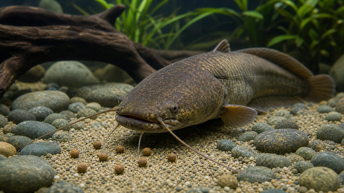 ナマズの餌の与え方【人工飼料への餌付け5ステップ】の要点をまとめた淡水魚飼育インフォグラフィック