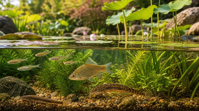 池の淡水魚のイメージ