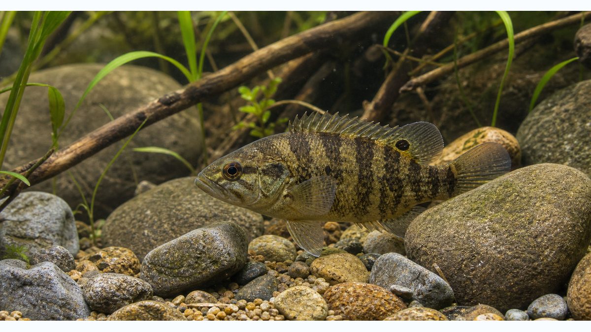 オヤニラミの基本情報・生態の要点をまとめた淡水魚飼育インフォグラフィック