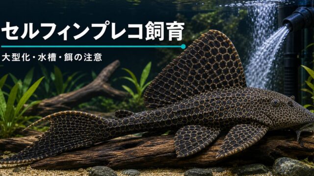 セルフィンプレコ飼育完全ガイド｜大型化する人気プレコの水槽・餌・混泳の要点を伝える淡水魚記事アイキャッチ画像