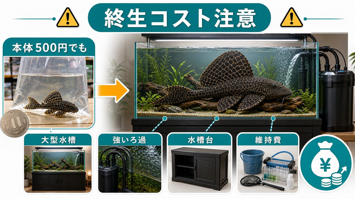 セルフィンプレコ飼育完全ガイド｜大型化する人気プレコの水槽・餌