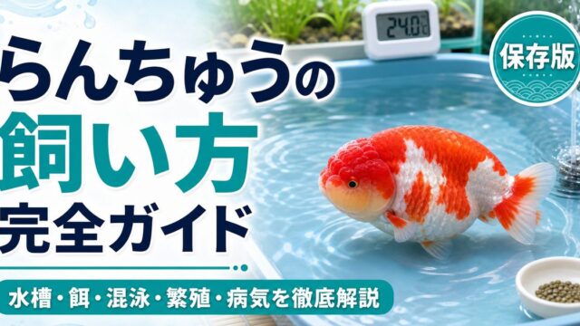 らんちゅうの飼い方完全ガイド｜水槽・餌・混泳・繁殖・病気を徹底解説の要点を伝える淡水魚記事アイキャッチ画像