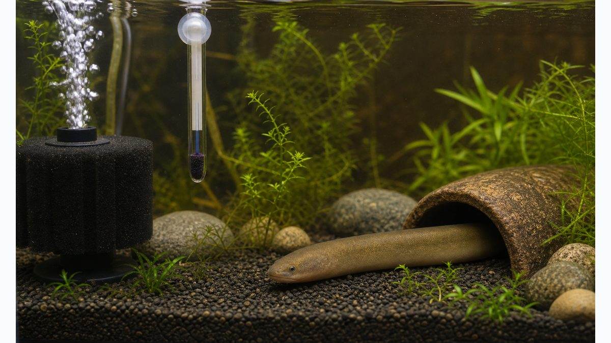 水質・水温の管理の要点をまとめた淡水魚飼育インフォグラフィック