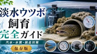 淡水ウツボ（イエローフレークモレイ・ヤマウツボ）飼育完全ガイド｜汽水・生態・飼育環境の要点を伝える淡水魚記事アイキャッチ画像