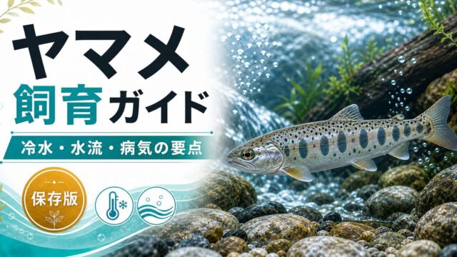 ヤマメ（サクラマス）の飼育方法・餌・病気・混泳・通販を徹底解説！の要点を伝える淡水魚記事アイキャッチ画像