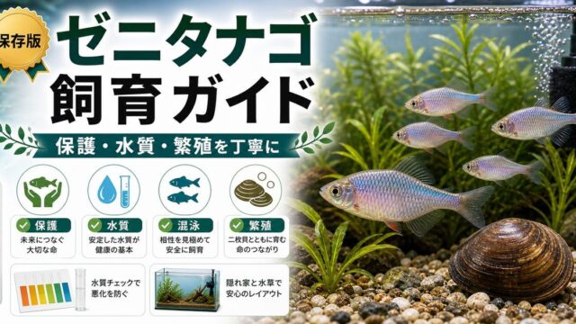 ゼニタナゴの飼育完全ガイド｜希少なタナゴの育て方と保護の要点を伝える淡水魚記事アイキャッチ画像