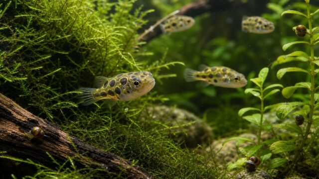 【孵化後稚魚レポート！】アベニーパファーの飼育・繁殖方法を徹底解説！【世界最小のフグ】の要点を伝える淡水魚記事アイキャッチ画像