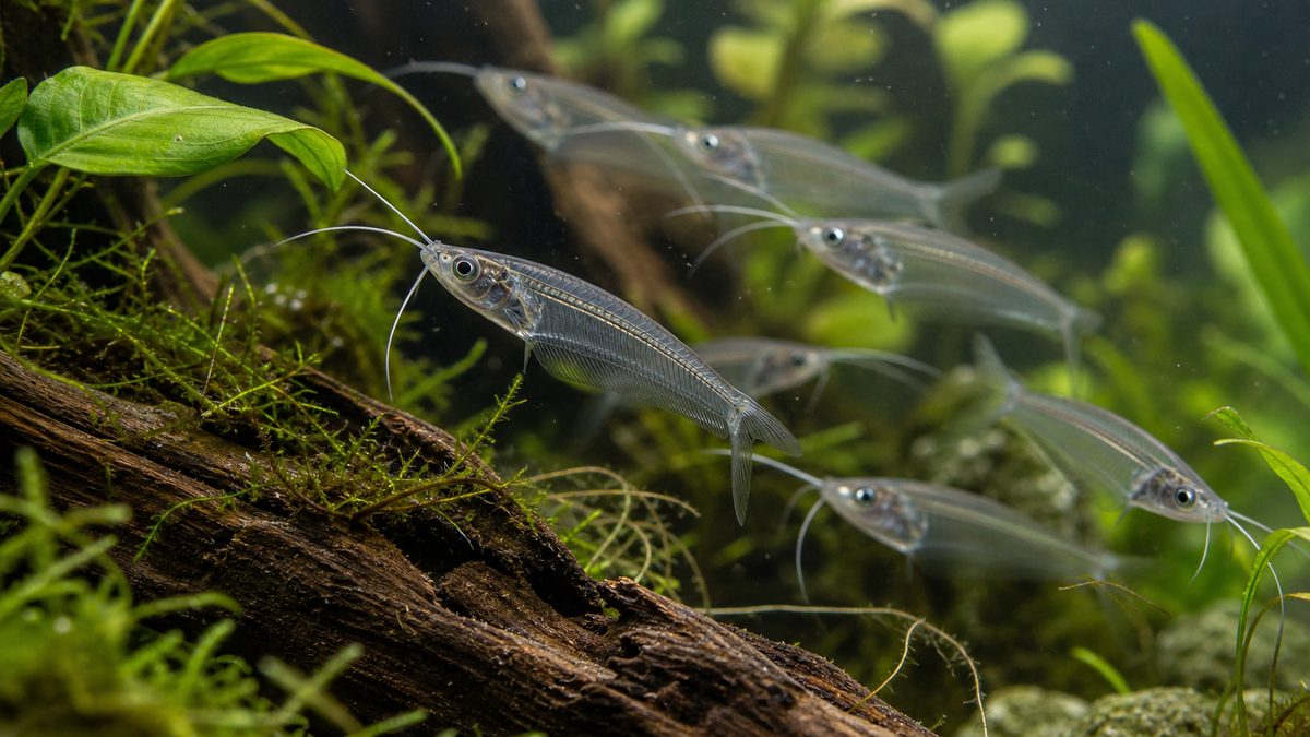 ゆる〜く可愛く!アジアクリスタルキャットのチャームポイントについての要点をまとめた淡水魚飼育インフォグラフィック