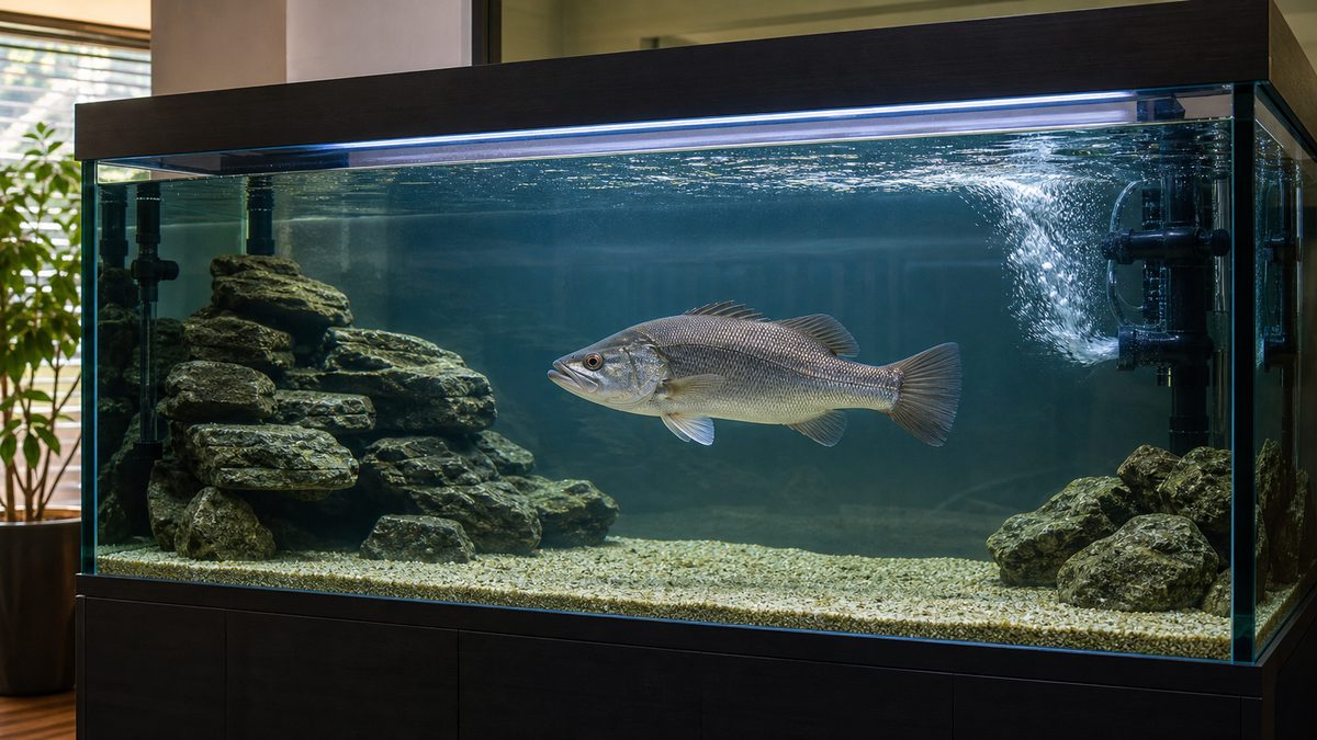 アカメの飼育方法についての要点をまとめた淡水魚飼育インフォグラフィック