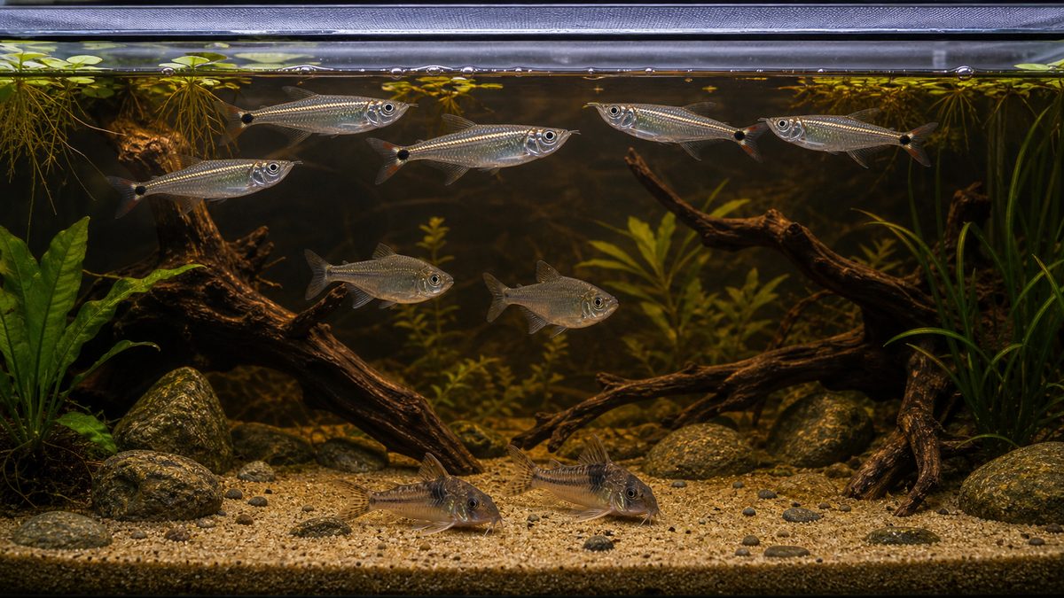アロワナテトラの混泳と長く飼うコツの要点をまとめた淡水魚飼育インフォグラフィック