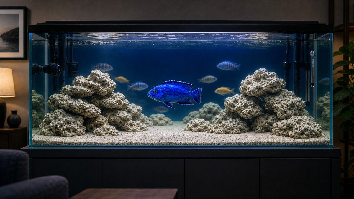 アーリーを長期飼育するための完成水槽を示す画像