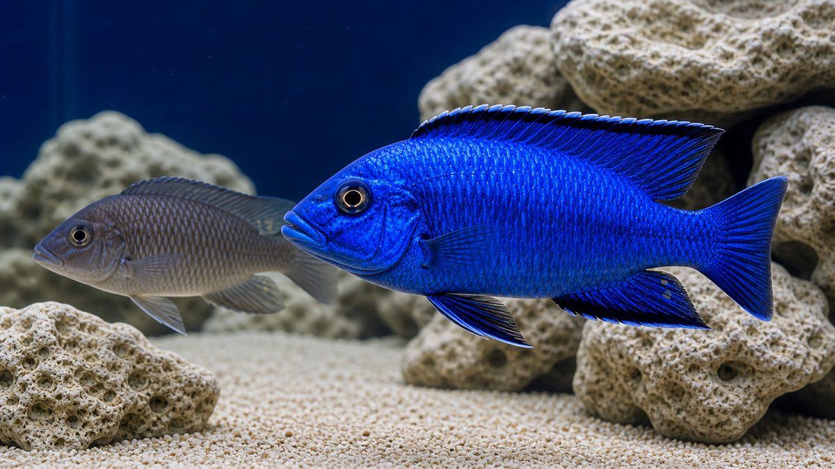 アーリーの成魚と雌雄差を示す画像