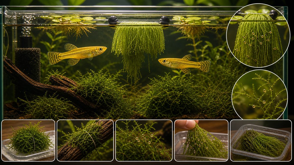 産卵床の準備の要点をまとめた淡水魚飼育インフォグラフィック