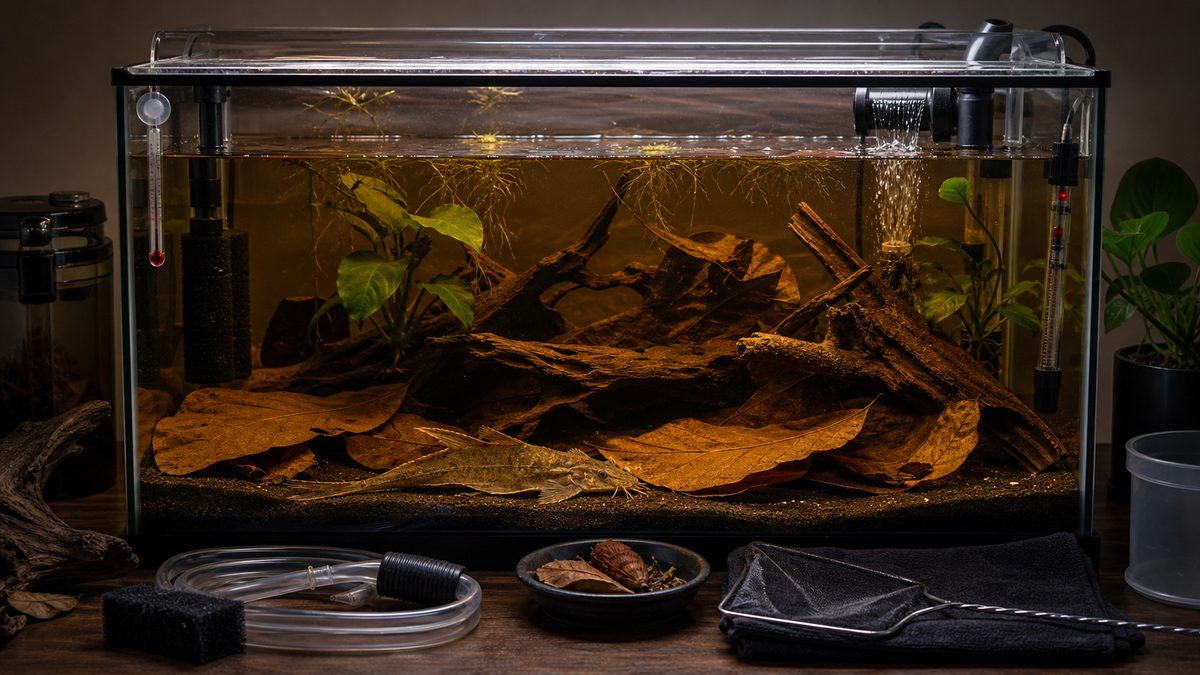 飼育に必要な機材の要点をまとめた淡水魚飼育インフォグラフィック