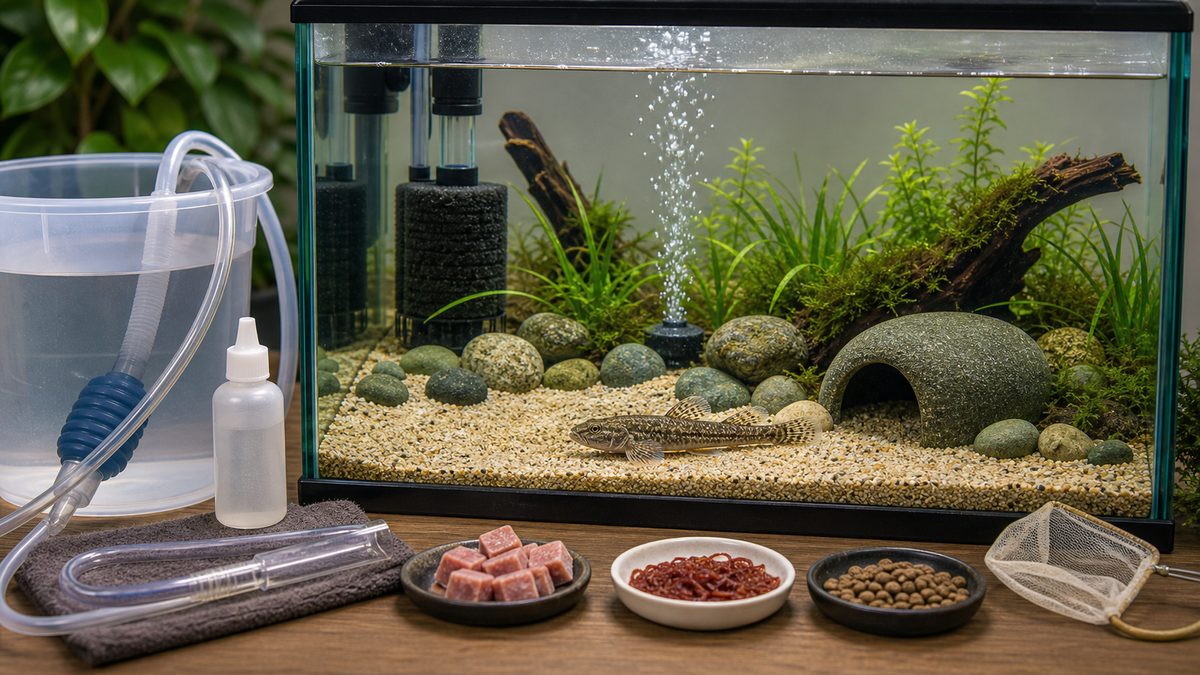 飼育のよくある失敗と長期飼育のコツの要点をまとめた淡水魚飼育インフォグラフィック