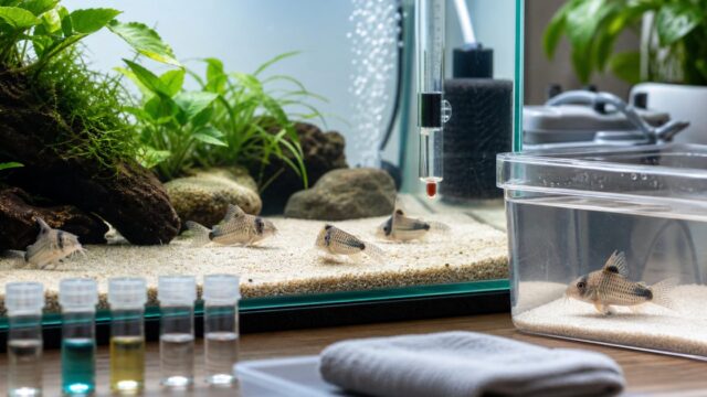 コリドラスの病気と治療ガイド｜赤班・エロモナス対策の基本の要点を伝える淡水魚記事アイキャッチ画像