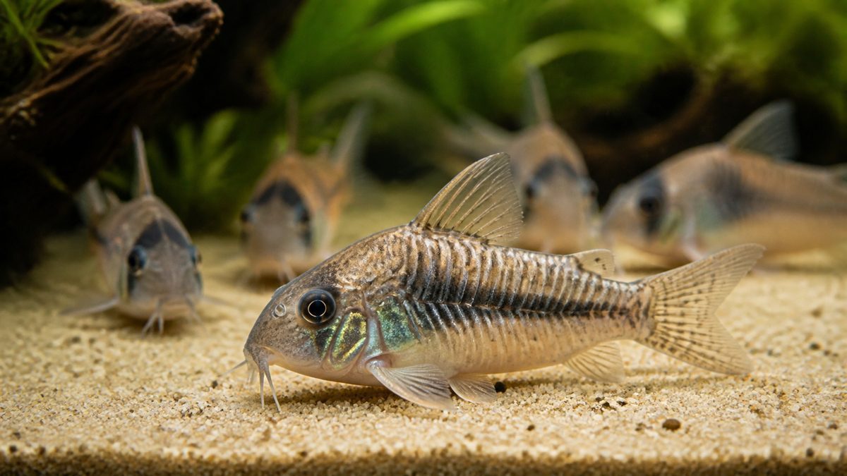 コリドラスの基本情報の要点をまとめた淡水魚飼育インフォグラフィック