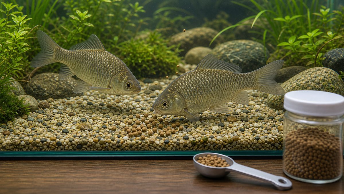 フナに合う餌と給餌量を示す画像