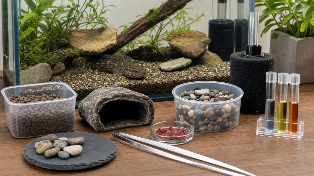 ドンコ飼育に使う隠れ家・底床・給餌用品