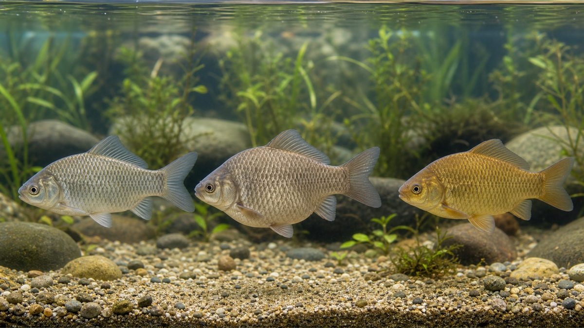 フナの種類と特徴｜ギンブナ・ゲンゴロウブナ・キンブナの違いの要点をまとめた淡水魚飼育インフォグラフィック