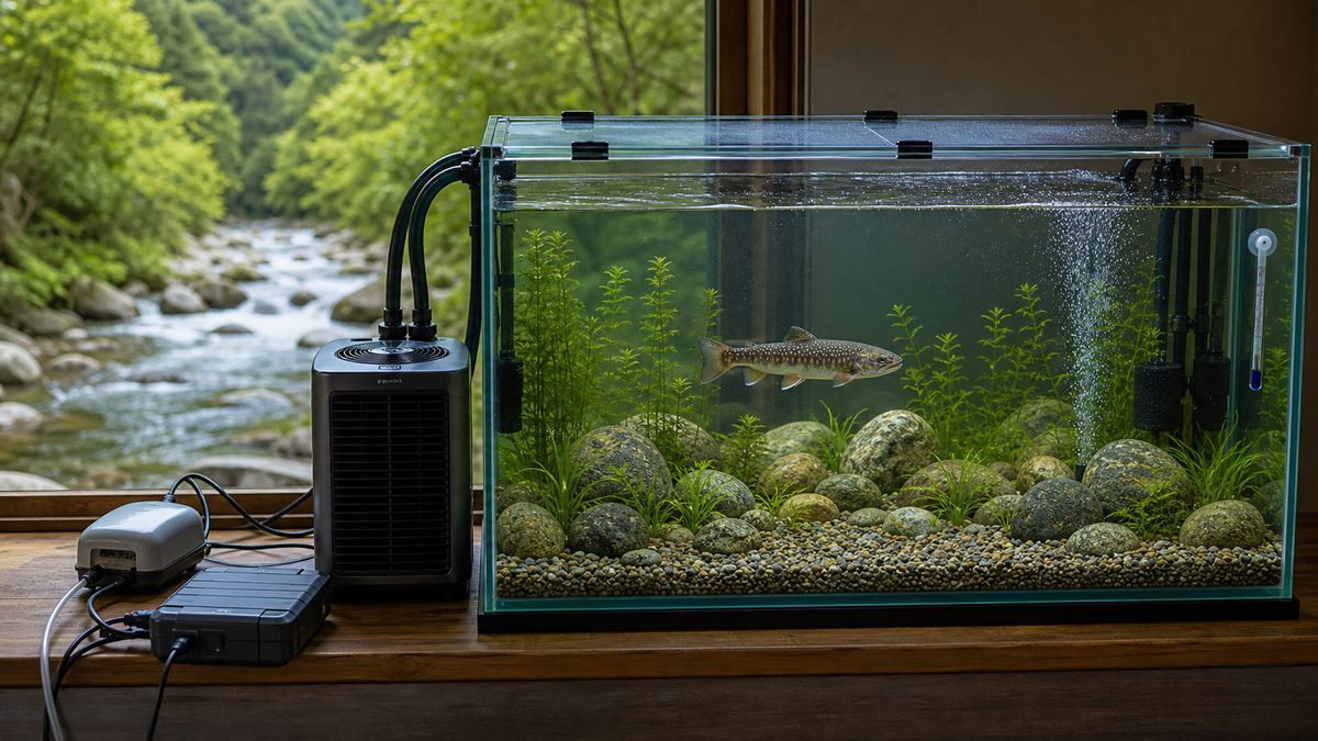 イワナ飼育の心構え｜夏越しの覚悟と在来保護の要点をまとめた淡水魚飼育インフォグラフィック
