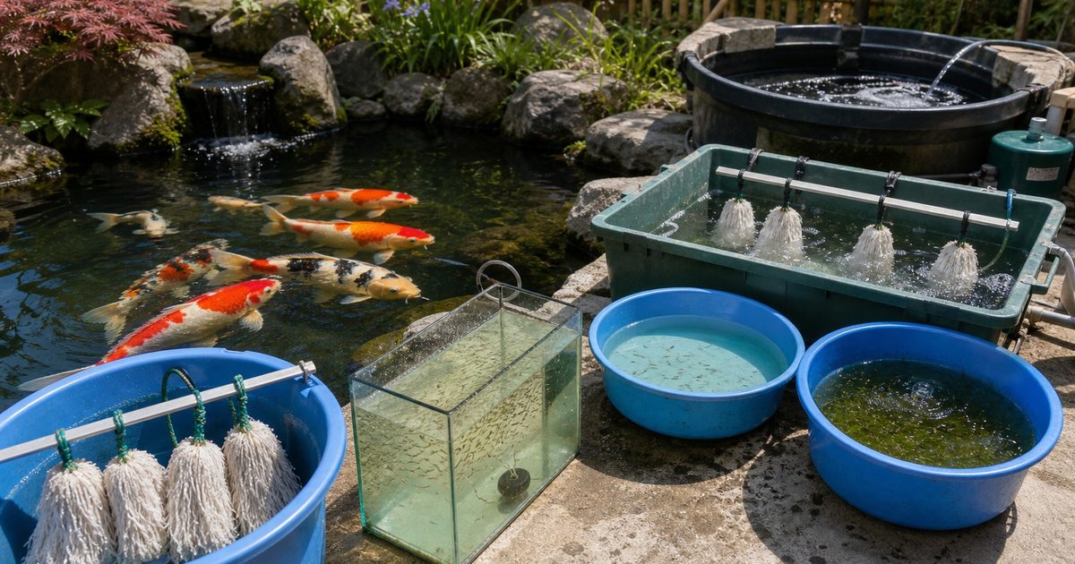 錦鯉の繁殖と稚魚の育て方｜産卵から選別までの全手順の要点を伝える淡水魚記事アイキャッチ画像