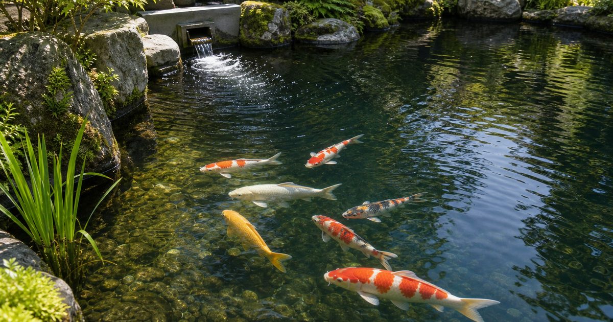 錦鯉池の水質管理完全ガイド｜pH・アンモニア・ろ過の基礎と応用の要点を伝える淡水魚記事アイキャッチ画像