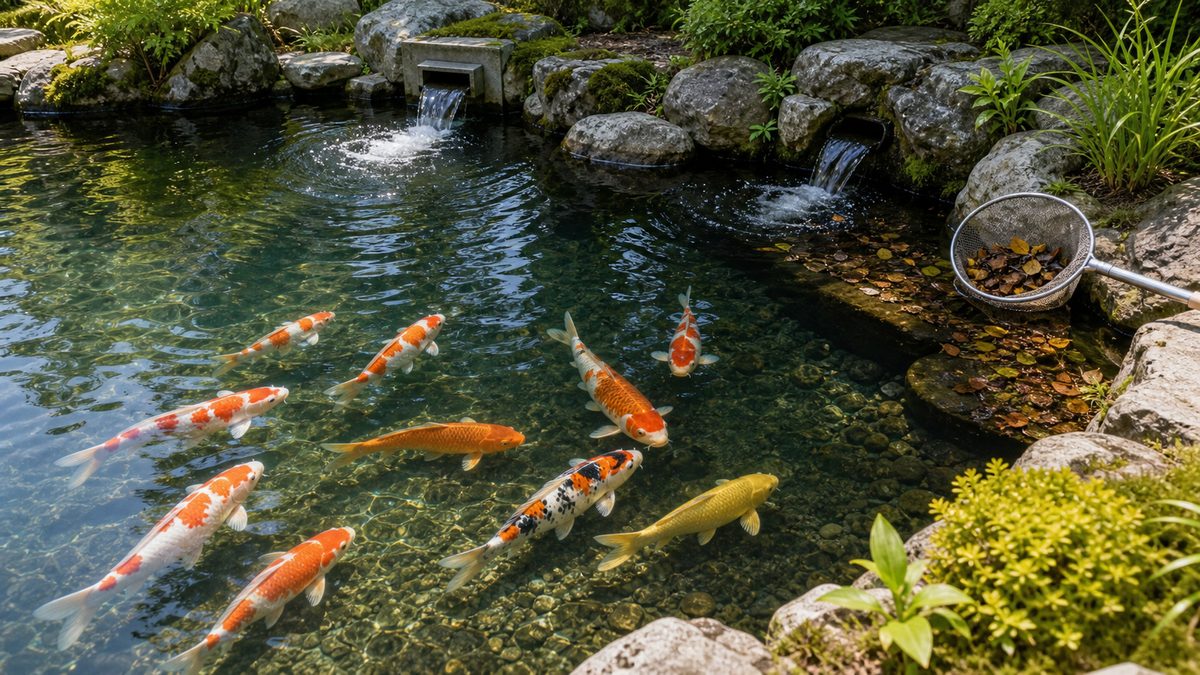 錦鯉池の水質管理が重要な理由の要点をまとめた淡水魚飼育インフォグラフィック