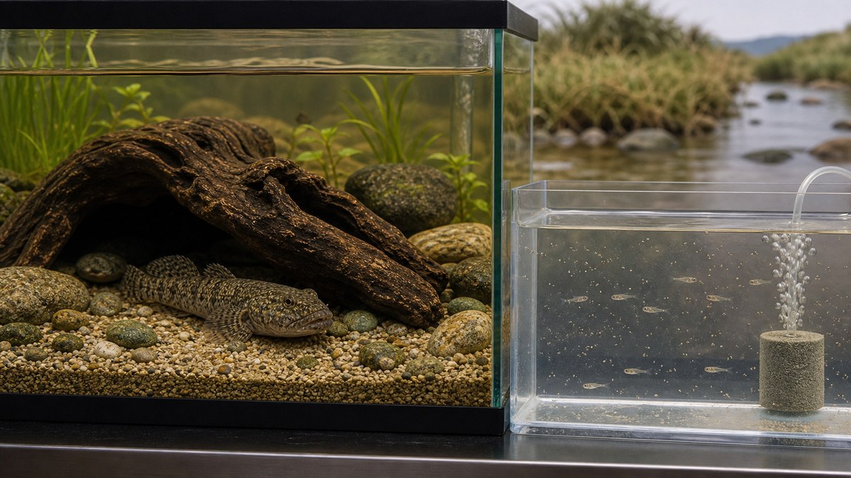 カワアナゴの両側回遊と仔魚育成の難しさを示す画像
