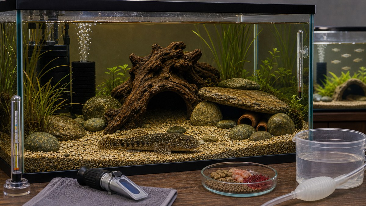 カワアナゴ飼育のよくある疑問をまとめる水槽環境画像