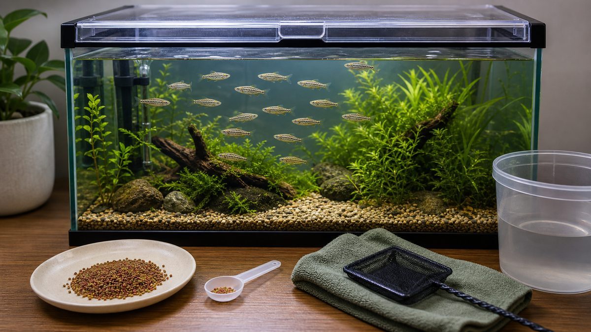 初心者がやりがちな失敗と対策の要点をまとめた淡水魚飼育インフォグラフィック