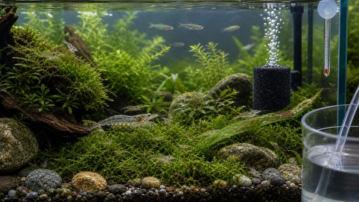 この記事でわかることの要点をまとめた淡水魚飼育インフォグラフィック