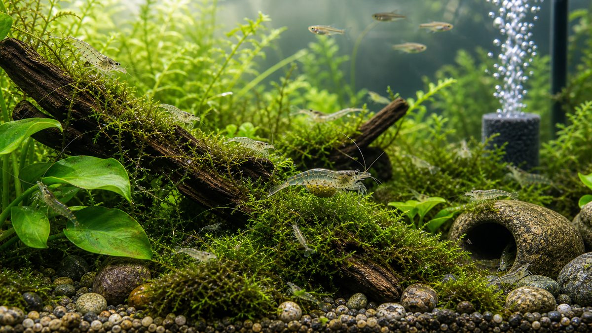 まとめ ― ミナミヌマエビと豊かなアクアライフをの要点をまとめた淡水魚飼育インフォグラフィック