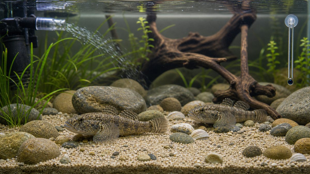 水質・水温の管理（淡水と汽水の違い）の要点をまとめた淡水魚飼育インフォグラフィック