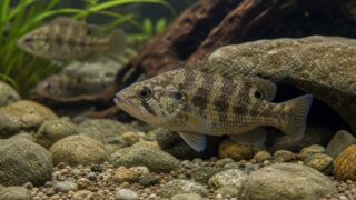 【隠れ家必須】オヤニラミの飼い方・育て方！複数飼育・繁殖のポイントを徹底解説！おすすめアイテム紹介！の要点を伝える淡水魚記事アイキャッチ画像